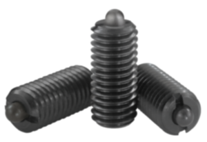Federnde Druckstücke mit Innensechskant und Druckstift, Stahl Federnde Druckstücke mit Innensechskant und Druckstift, Stahl