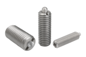 Federnde Druckstücke mit Innensechskant und Druckstift, Edelstahl Federnde Druckstücke mit Innensechskant und Druckstift, Edelstahl