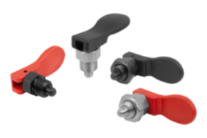 Arretierbolzen Stahl oder Edelstahl kurze Ausführung mit Kunststoff-Exzenterhebel Arretierbolzen Stahl oder Edelstahl kurze Ausführung mit Kunststoff-Exzenterhebel