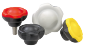 Fünfsterngriffe Kunststoff mit Deckel, Gewindeeinsatz Stahl oder Edelstahl Fünfsterngriffe Kunststoff mit Deckel, Gewindeeinsatz Stahl oder Edelstahl