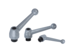 Klemmhebel Stahl, mit Innengewinde, hammerschlaglackiert, Gewindeeinsatz Stahl brüniert Klemmhebel Stahl, mit Innengewinde, hammerschlaglackiert, Gewindeeinsatz Stahl brüniert