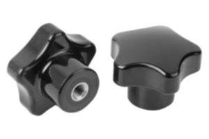 Fünfsterngriffe Kunststoff (Duroplast) mit Innengewinde, Gewindeeinsatz Stahl oder Edelstahl Fünfsterngriffe Kunststoff (Duroplast) mit Innengewinde, Gewindeeinsatz Stahl oder Edelstahl