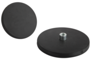 Magnete mit Gewindebuchse (Flachgreifer) aus NdFeB, mit Gummischutzmantel Magnete mit Gewindebuchse (Flachgreifer) aus NdFeB, mit Gummischutzmantel