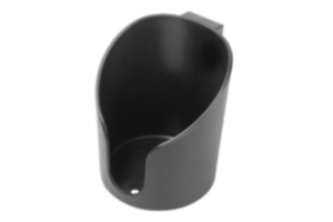 Becherhalter Kunststoff antistatisch für Aluminiumprofile, geschlossen Becherhalter Kunststoff antistatisch für Aluminiumprofile, geschlossen