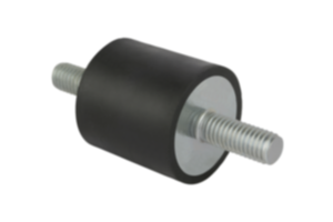 Gummipuffer Stahl oder Edelstahl Typ A zylindrisch mit zweiseitigem Außengewinde