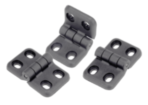 Scharniere aus Kunststoff, mit Langlöcher Scharniere aus Kunststoff, mit Langlöcher