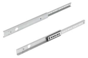 Teleskopschienen Stahl für Nutmontage, Teilauszug, Tragkraft bis 12 kg Teleskopschienen Stahl für Nutmontage, Teilauszug, Tragkraft bis 12 kg